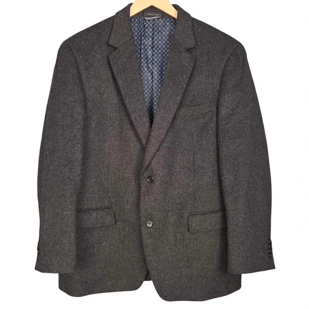 Michael Kors Sport Coat Mens 42R Charcoal Gray 100% Camel Hair Blazer Two Button